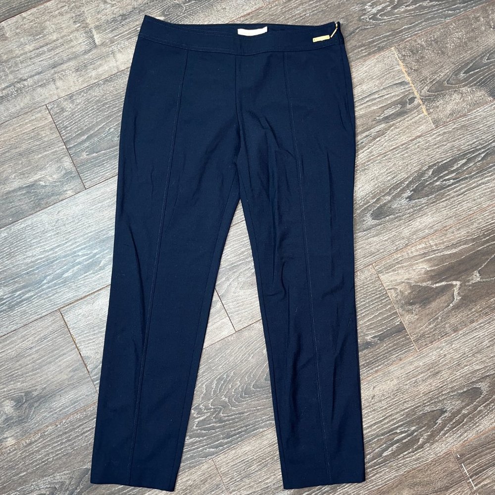 Tory Burch Dark Blue Side Zipper Ankle Pants Womens 6
